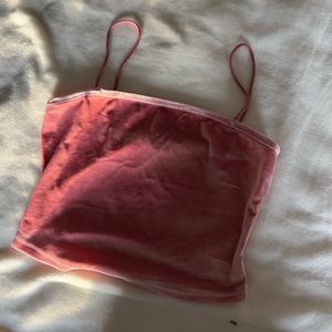 Pink velvet crop top, Size XS/S